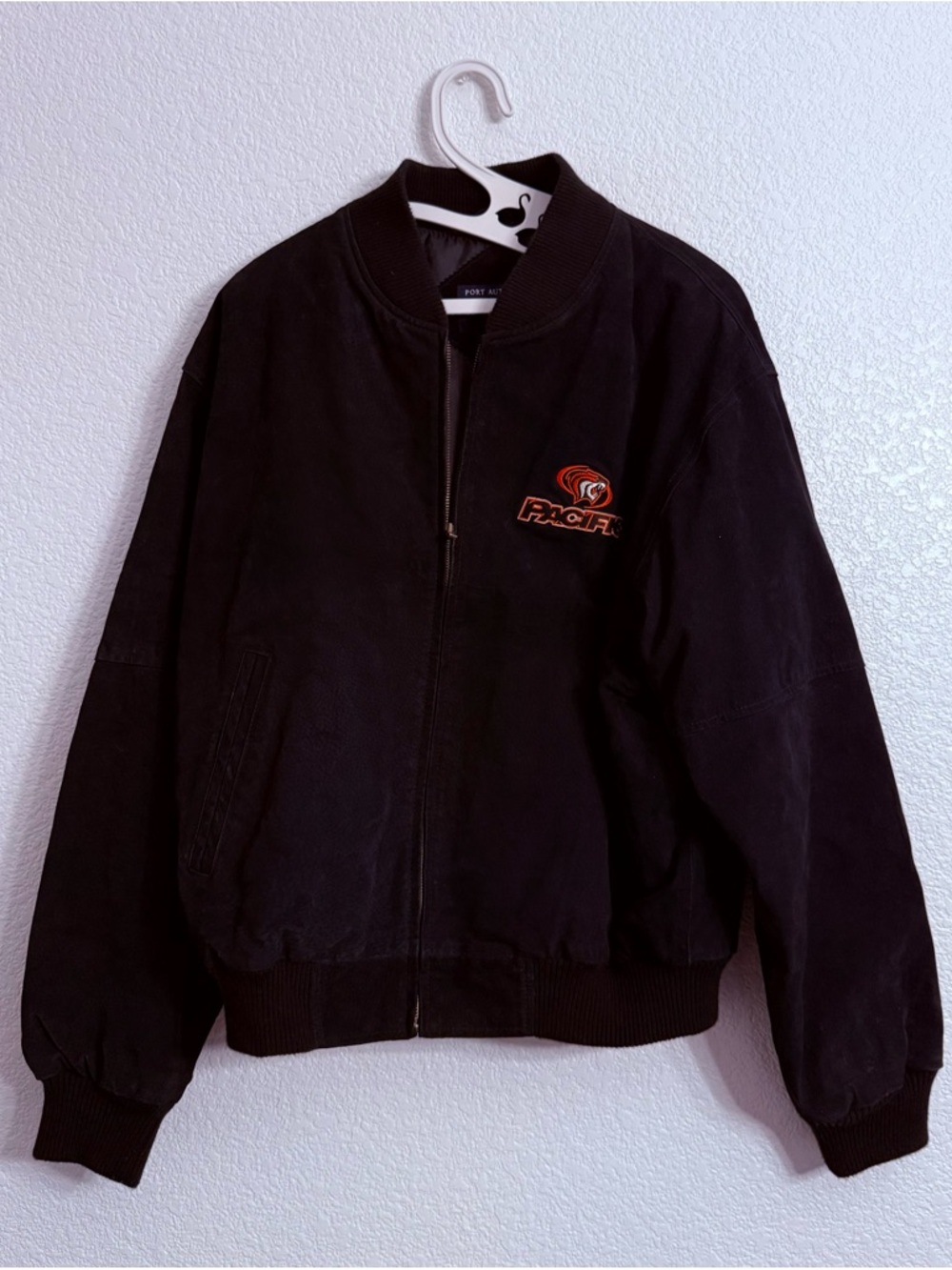 Vintage University of the Pacific Tigers Leather Bomber Jacket - Large